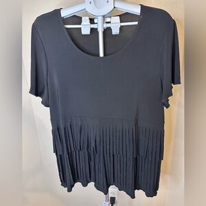 dressbarn Black Fringe Top